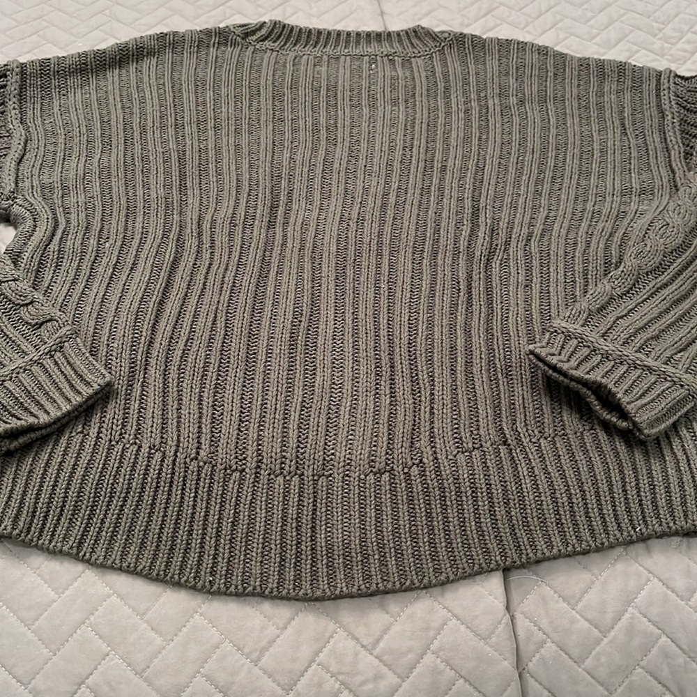 Aeropostale Olive Cable-Knit Crew-Neck Sweater/NWT/Large - Picture 9 of 12